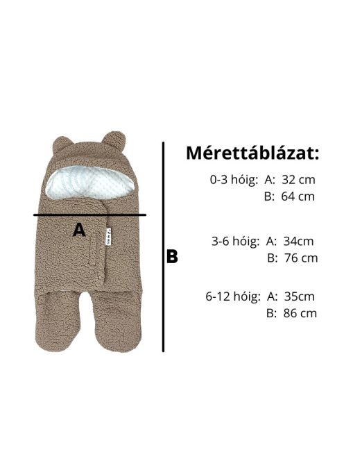 NRKIDS Baby Bear Bundazsák Bézs vastag béléssel